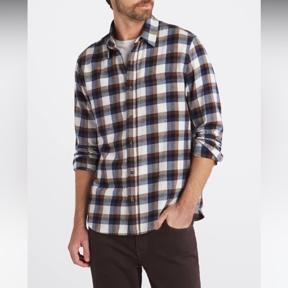 🆕 The Rye by Hawker Rye Mahoney Brushed Flannel Shirt - sz XL